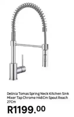 Leroy Merlin Delinia tomas spring neck kitchen sink mixer tap chrome h46cm spout reach 27cm offer