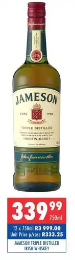 Ultra Liquors JAMESON TRIPLE DISTILLED IRISH WHISKEY offer