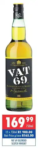 Ultra Liquors VAT 69 BLENDED SCOTCH WHISKY offer