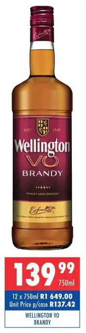 Ultra Liquors WELLINGTON VO BRANDY offer