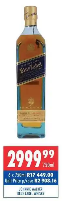 Ultra Liquors JOHNNIE WALKER BLUE LABEL WHISKY offer