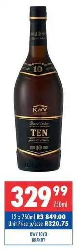 Ultra Liquors KWV 10YO BRANDY offer