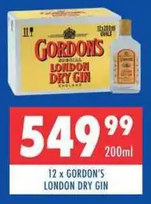 Ultra Liquors 12 x GORDON'S LONDON DRY GIN offer