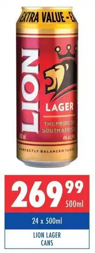 Ultra Liquors LION LAGER CANS offer