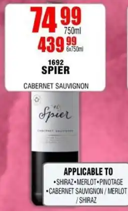 Prestons 1692 SPIER CABERNET SAUVIGNON offer