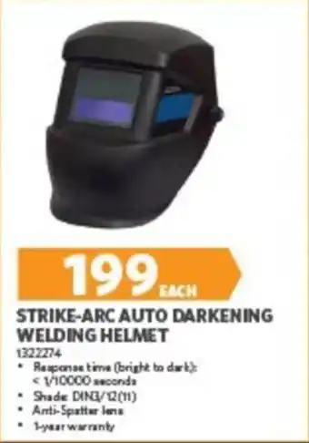 BUCO STRIKE-ARC AUTO DARKENING WELDING HELMET offer