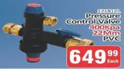 Pressure Control Valve 400Kpa 22 Mm PVC