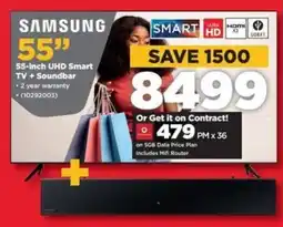 HiFi Corp SAMSUNG 55-inch UHD Smart TV + Soundbar offer