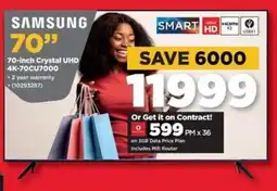 HiFi Corp SAMSUNG 70-inch Crystal UHD 4K-70CU7000 offer