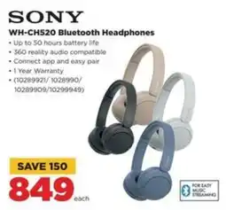 HiFi Corp SONY WH-CH520 Bluetooth Headphones offer