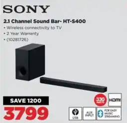 HiFi Corp SONY 2.1 Channel Sound Bar-HT-S400 offer