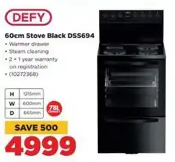 HiFi Corp DEFY 60cm Stove Black DSS694 offer