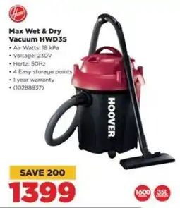 HiFi Corp HOOVER Max Wet & Dry Vacuum HWD35 offer