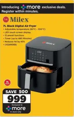 HiFi Corp Milex 7L Black Digital Air Fryer offer