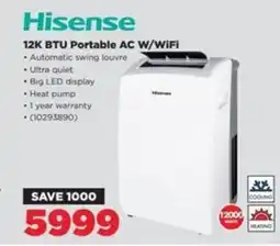 HiFi Corp Hisense 12K BTU Portable AC W/WiFi offer