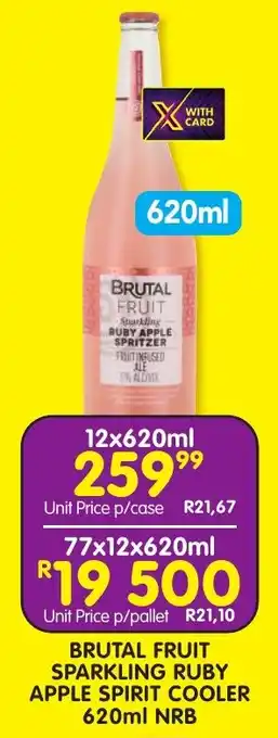 Shoprite Liquor BRUTAL FRUIT SPARKLING RUBY APPLE SPIRIT COOLER 620ml NRB offer