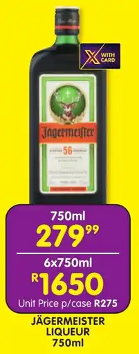 Shoprite Liquor JÄGERMEISTER LIQUEUR 750ml offer