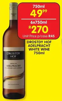 Shoprite Liquor DROSTDY HOF ADELPRACHT WHITE WINE 750ml offer