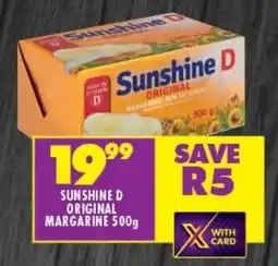 Shoprite SUNSHINE D ORIGINAL MARGARINE 500g offer