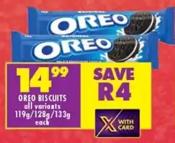 Shoprite OREO BISCUITS all variants 119g/128g/133g each offer