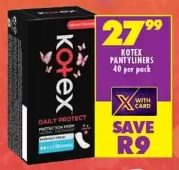 Shoprite KOTEX PANTYLINERS 40 per pack offer