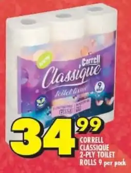 Shoprite CORRELL CLASSIQUE 2-PLY TOILET ROLLS 9 per pack offer
