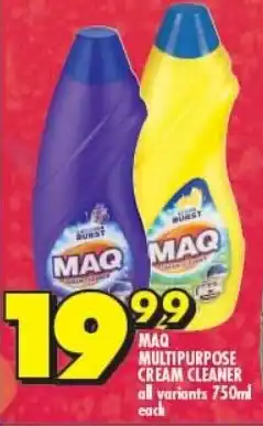 Shoprite MAQ MULTIPURPOSE CREAM CLEANER all variants 750ml each offer