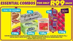 Shoprite RENOWN FRENCH POLONY OR AL-AMIEN FOODS FRENCH POLONY+ D'LITE 40% FAT SPREAD+ CRYSTAL VALLEY CHEESE SLICES+ ALBANY BROWN BREAD offer