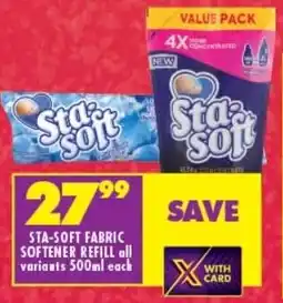 Shoprite STA-SOFT FABRIC SOFTENER REFILL all variants 500ml each offer
