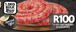 OBC Meat & Chicken 1.5 KG OBC HEROES BOEREWORS offer