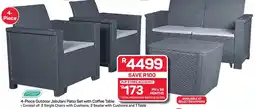 4-Piece Outdoor Jabulani Patio Set with Coffee Table