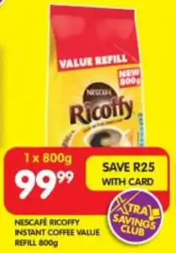 Shoprite NESCAFE RICOFFY INSTANT COFFEE VALUE REFILL 800g offer