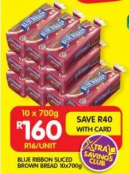 Shoprite BLUE RIBBON SLICED BROWN BREAD 10x700g offer