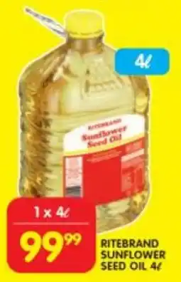 Shoprite RITEBRAND SUNFLOWER SEED OIL 4L offer