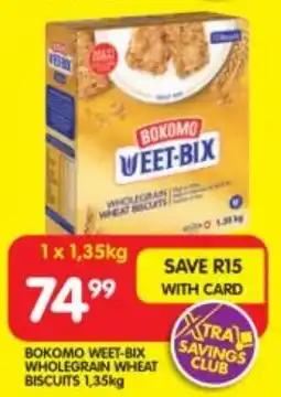 Shoprite BOKOMO WEET-BIX WHOLEGRAIN WHEAT BISCUITS 1,35kg offer
