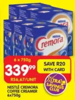 Shoprite NESTLÉ CREMORA COFFEE CREAMER 6x750g offer