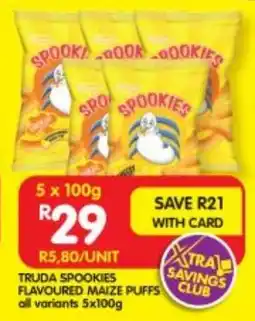 Shoprite TRUDA SPOOKIES FLAVOURED MAIZE PUFFS all variants 5x100g offer