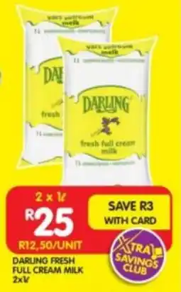 Shoprite DARLING FRESH FULL CREAM MILK 2x1L offer