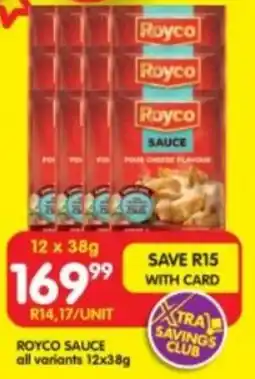 Shoprite ROYCO SAUCE all variants 12x38g offer