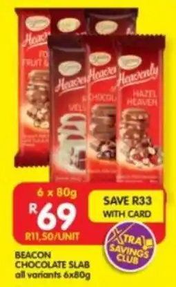 Shoprite BEACON CHOCOLATE SLAB all variants 6x80g offer
