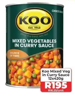 1UP Koo Mixed Veg in Curry Sauce 12x420g offer