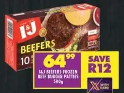 Shoprite I&J BEEFERS FROZEN BEEF BURGER PATTIES offer