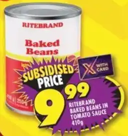 Shoprite RITEBRAND BAKED BEANS IN TOMATO SAUCE offer