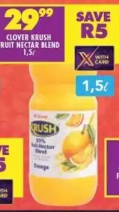 Shoprite CLOVER KRUSH FRUIT NECTAR BLEND offer