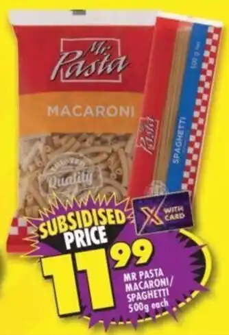 Shoprite MR PASTA MACARONI/ SPAGHETTI 500g each offer