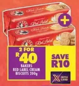 Shoprite BAKERS RED LABEL CREAM BISCUITS 200g offer