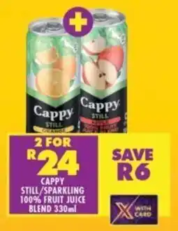 Shoprite CAPPY STILL/SPARKLING 100% FRUIT JUICE BLEND 330ml offer