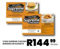 Take 'n Pay 2.5KG SUPREME CHICKEN BURGERS OR NUGGETS offer