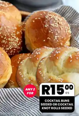 Take 'n Pay COCKTAIL BUNS SEEDED OR COCKTAIL KNOT ROLLS SEEDED offer