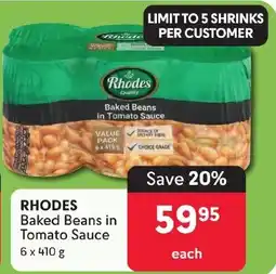 Makro RHODES Baked Beans in Tomato Sauce offer